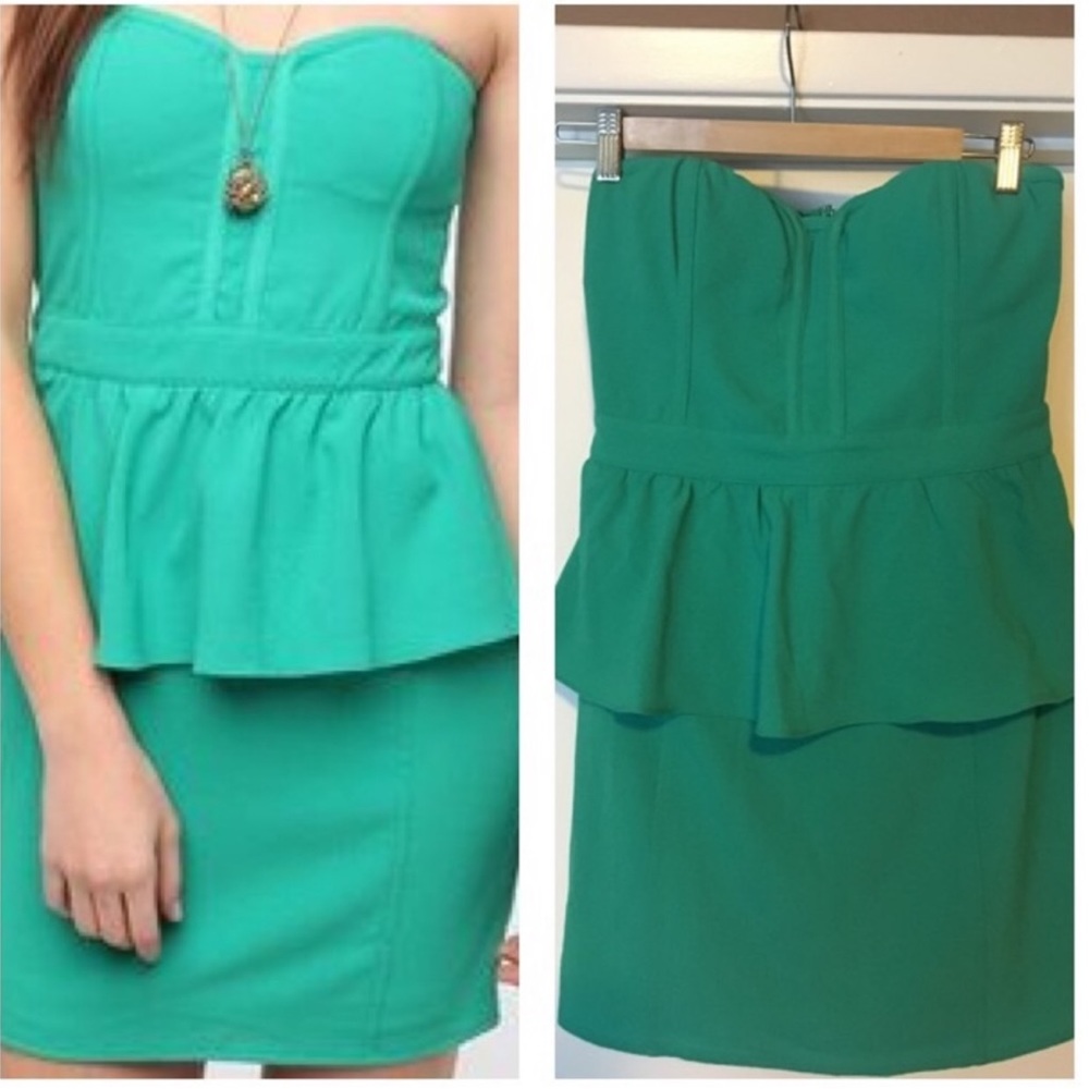 🌻Sweetheart Peplum wedding guest Dress